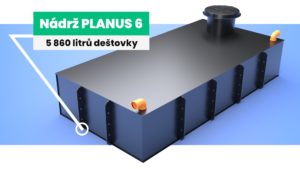 Plastová nádrž s nízkým profilem PLANUS o objemu 6 m³